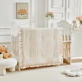 thumbnail image 2 of Set de ropa de cuna de 3 piezas Flysheep Beige con volante y acolchado, 2 of 7