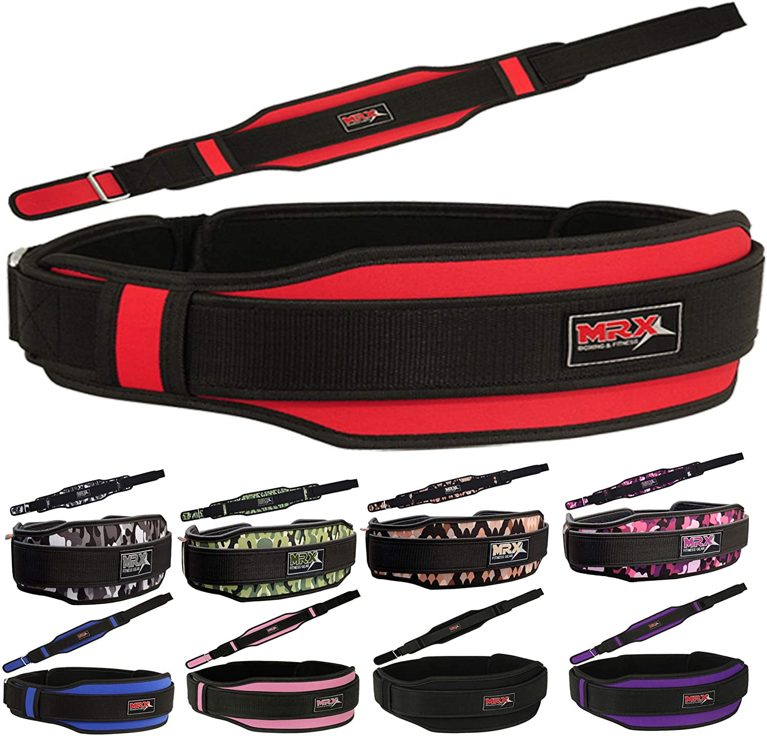 Weight Lifting Pro Strap Workout Weight Lifting Dip Belt 4.5" Power Support Red 