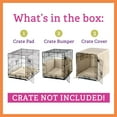 thumbnail image 4 of Pet Dreams 3-Piece Set Includes Dog Crate Cover, Dog Mat & Bumper Pad- Washable Kennel Bedding fits iCrate Dog Cages 24, 30, 36, 42 Inch Grey, Small, 24", 4 of 9