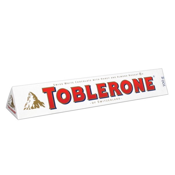 80 PACKS Toblerone White Chocolate, 3.52 Ounce