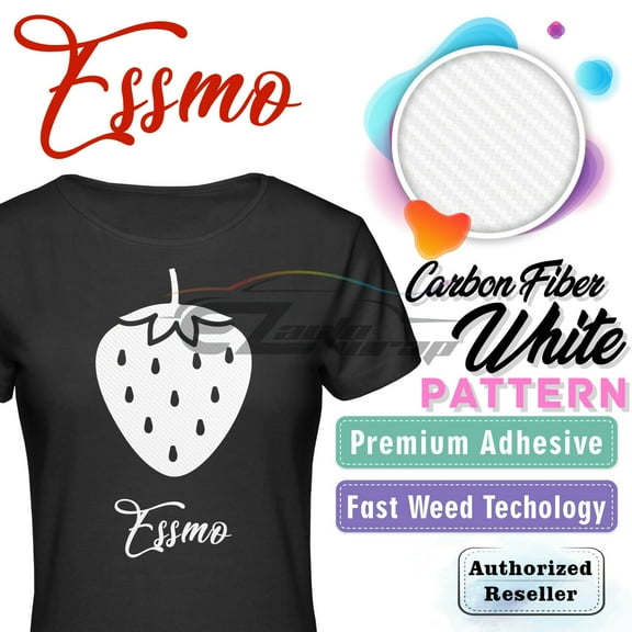 Essmo White Carbon Fiber Heat Transfer Vinyl HTV T-Shirt 20" Iron On Heat Press SP28 20"x12"