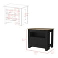 thumbnail image 5 of Xukmct Kitchen Island with Cabinet and Open Shelf, Wood Top Counter Height Table for Dining Room, Kitchen, Black + Brown, 5 of 7