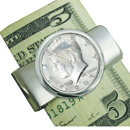 Half Dollar Money Clip - Proof JFK Half Dollar Silvertone Coin Money Clip