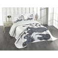 thumbnail image 3 of Ambesonne Animal Quilted Bedspread Set 3 Pcs, Panda in Zoo Chinese, Queen Size, Cadet Blue White, 3 of 5