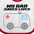 thumbnail image 4 of Inktastic My Dad Saves Lives Ambulance Boys or Girls Baby Bib, 4 of 4
