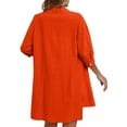 thumbnail image 3 of Douhoow 2Pcs Women Loungewear Short Sleeve Button Down Loose Shirt Shorts Set, 3 of 6