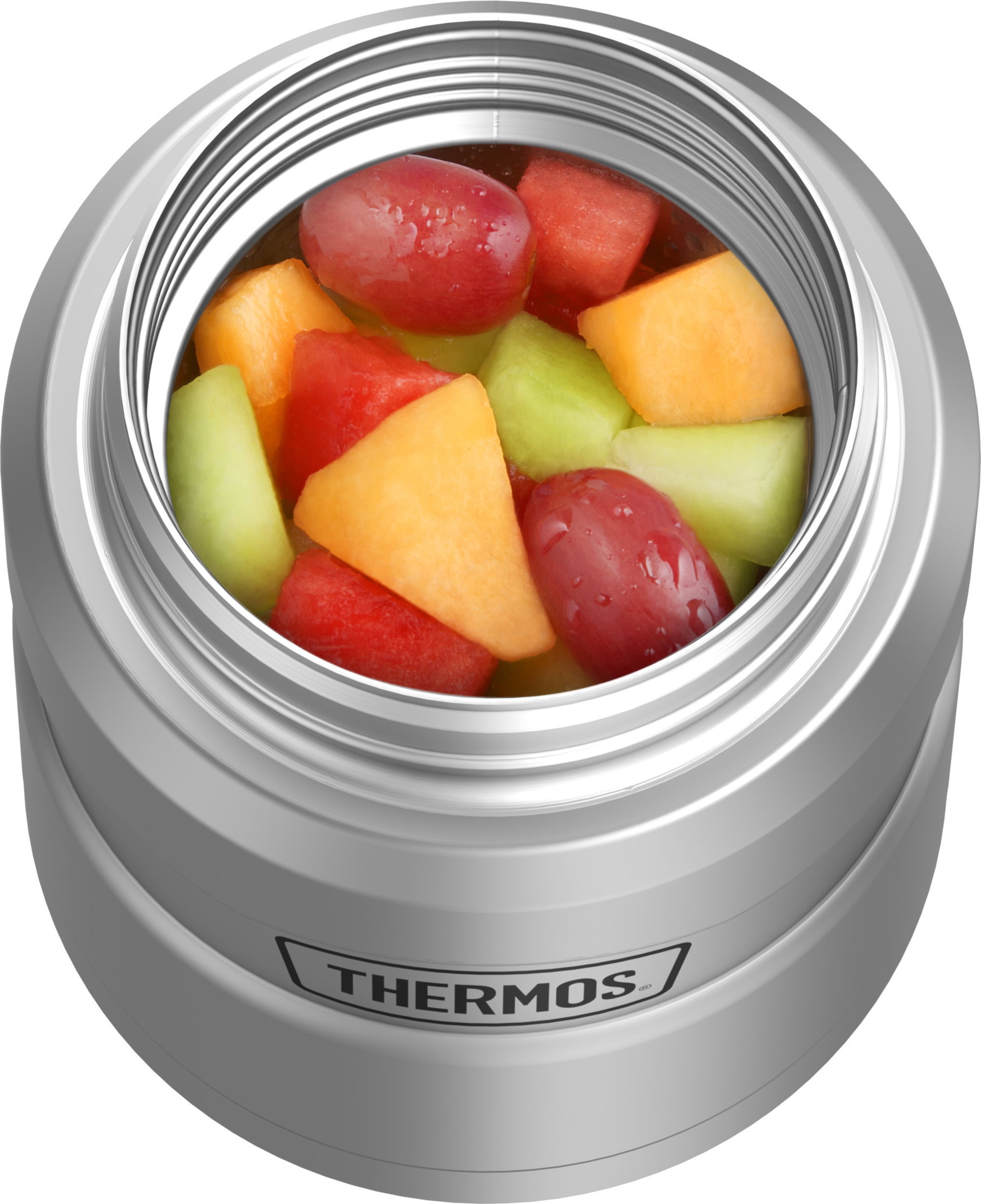 Thermos Stainless King Vacuum Insulated Food Jar with Folding Spoon, Matte Stainless, 16oz