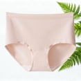 thumbnail image 4 of ibuvkizy Panties for Women Plus Size High Waist Scalloped Edge Cotton Brief Panties,Mild Tummy Control Solid Daily Basic Underpants,2XL, 4 of 5