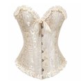 thumbnail image 4 of Qarigey Mujeres Corset Overbust Bustier Strapless Fajas Ropa Interior Ropa interior albaricoque METRO, 4 of 8