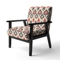 thumbnail image 3 of Designart "Nomadic Ikat Fusion" Red Ikat Upholstered Accent Chair - Victorian Arm Chair For Living Room, 3 of 7