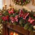 thumbnail image 4 of 10 Pack Glitter Butterfly Decorations, Christmas Tree Butterfly Ornaments, Artificial Butterflies with Clip for Xmas Party Wreath Garland Decor, 3 Sizes 3D Butterfly Hanging Decor,Red, 4 of 6