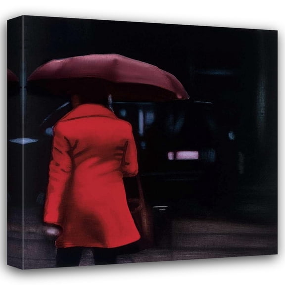 Xavier Visa 15x15 Gallery Wrapped Canvas Wall Art Titled - Lady in Red