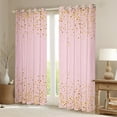 thumbnail image 2 of jejeloiu Diamond Blackout Curtains,Glitter Print Curtains Pack of 2 (38x45 Each),Pink Gold Window Curtains For Girls,Breathable Bedroom Decor, 2 of 6