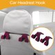 thumbnail image 2 of Gancho para Reposacabezas de Asiento de Automóvil Universal 2 Pcs, ABS Resistente, Rojo Rosa, 2 of 7