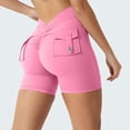 thumbnail image 5 of Women Scrunch Workout Shorts with Pockets - Lifting Booty V Back Athletic Gym Yoga Shorts, 75% Nylon 25% Spandex, True to Size, 5 of 5