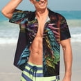 thumbnail image 5 of Lsque Dragon with Colorful Tail pattern Hawaiian Shirt for Men, Unisex Summer Beach Casual Short Sleeve Button Down Shirts-3X-Large, 5 of 9