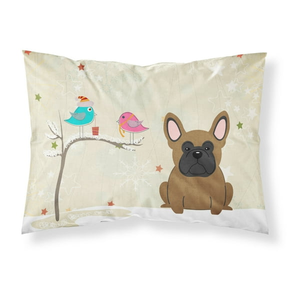 Christmas Presents between Friends French Bulldog - Brown Fabric Standard Pillowcase