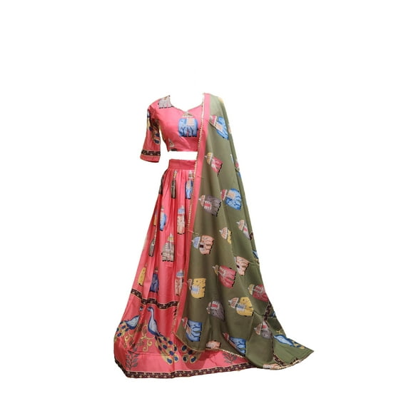 Ta la hi Collections Indian Styles Lehenga Choli for women, Ready to Wear Women's Embroidered Lehenga Choli with Stitched Blouse and Dupatta for Navratre, Festival