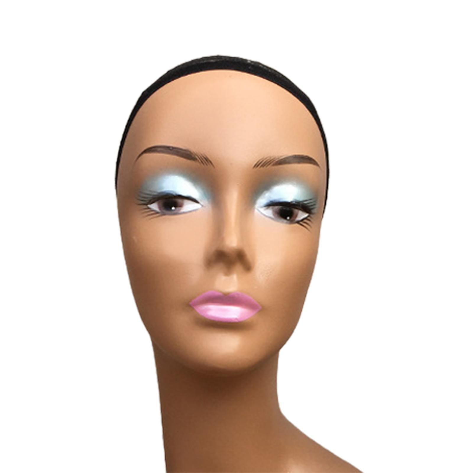 Female Mannequin Head, Manikin Long Neck Durable Multipurpose with Makeup, Professional Display Model for s Displaying Making Styling Style D