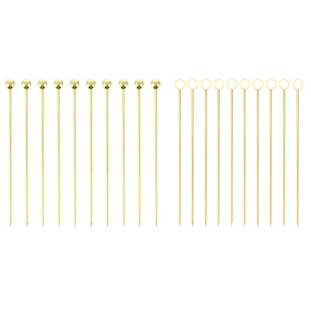 

Bestonzon Pick Cocktail Stick Metal Fruit Picks Snack Pick Appetizer Toothpick Stick Wedding Party Dessert Drink Skewer Martini