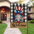 thumbnail image 6 of SDJMa 4th of July Garden Flag Patriotic Welcome American Flag Stars and Stripes Gnome Uncle Sam Double Sided Outdoor Yard Decorations for Independence Day , 12"*18", 6 of 8