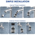 thumbnail image 5 of 1Piece Robinet Aérateur, Robinet Rotatif à 360 Degrés, Filtre à Calcaire avec 2 Modes Réglables Robinet Économiseur d'Eau pour Cuisine Salle de Bain, 5 of 5