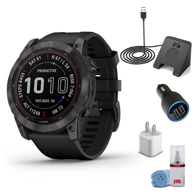 Fenix 7X Zafiro Solar Edición Carbono con Banda Negra con Kit de Accesorios Básico