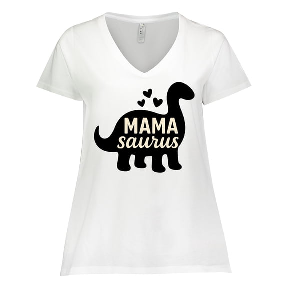 Inktastic Mama Dinosaur Women's Plus Size V-Neck T-Shirt
