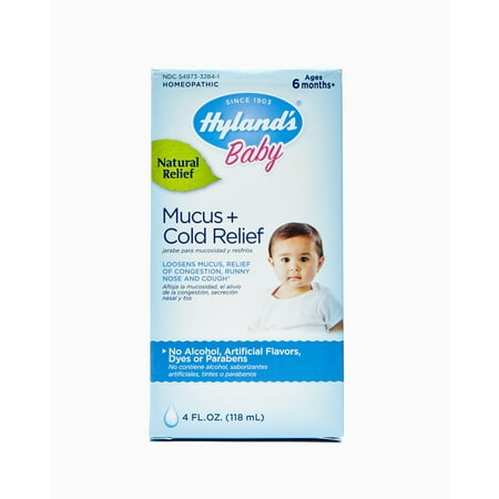 Hyland's Baby Mucus + Cold Relief, Natural Relief of Congestion, Runny Nose & Cough 4 (Best Medicine For Stuffy Runny Nose)