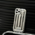 thumbnail image 3 of for iPhone 13 Pro Max Case 6.7 Inch, Cute 3D Striped Pattern Phone Case Soft Silicone Case for Women Girls Boys Luxury Plated Glossy Shockproof Air Cushion Back Cover, Silver, 3 of 8