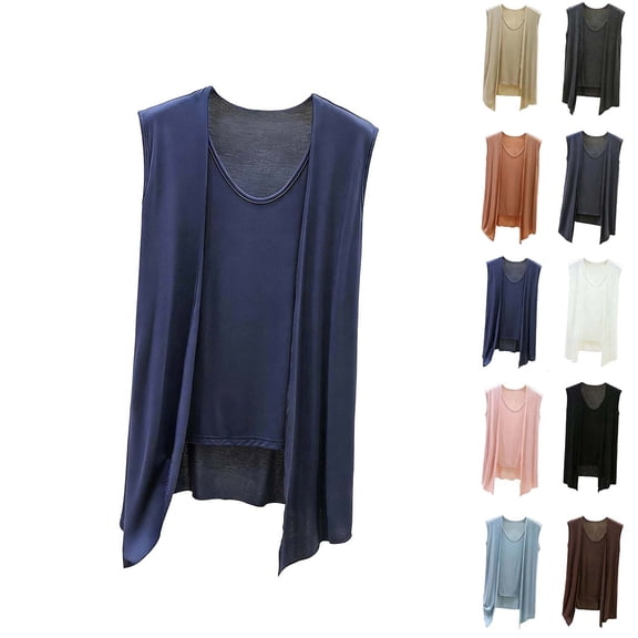Favoffer Womens Summer Sleeveless Swim Cover Up Casual Solid Crochet Knit Beach Tunic Lightweight Loose Fit Sheer Beach Cover Up for Pool Beach Vacation