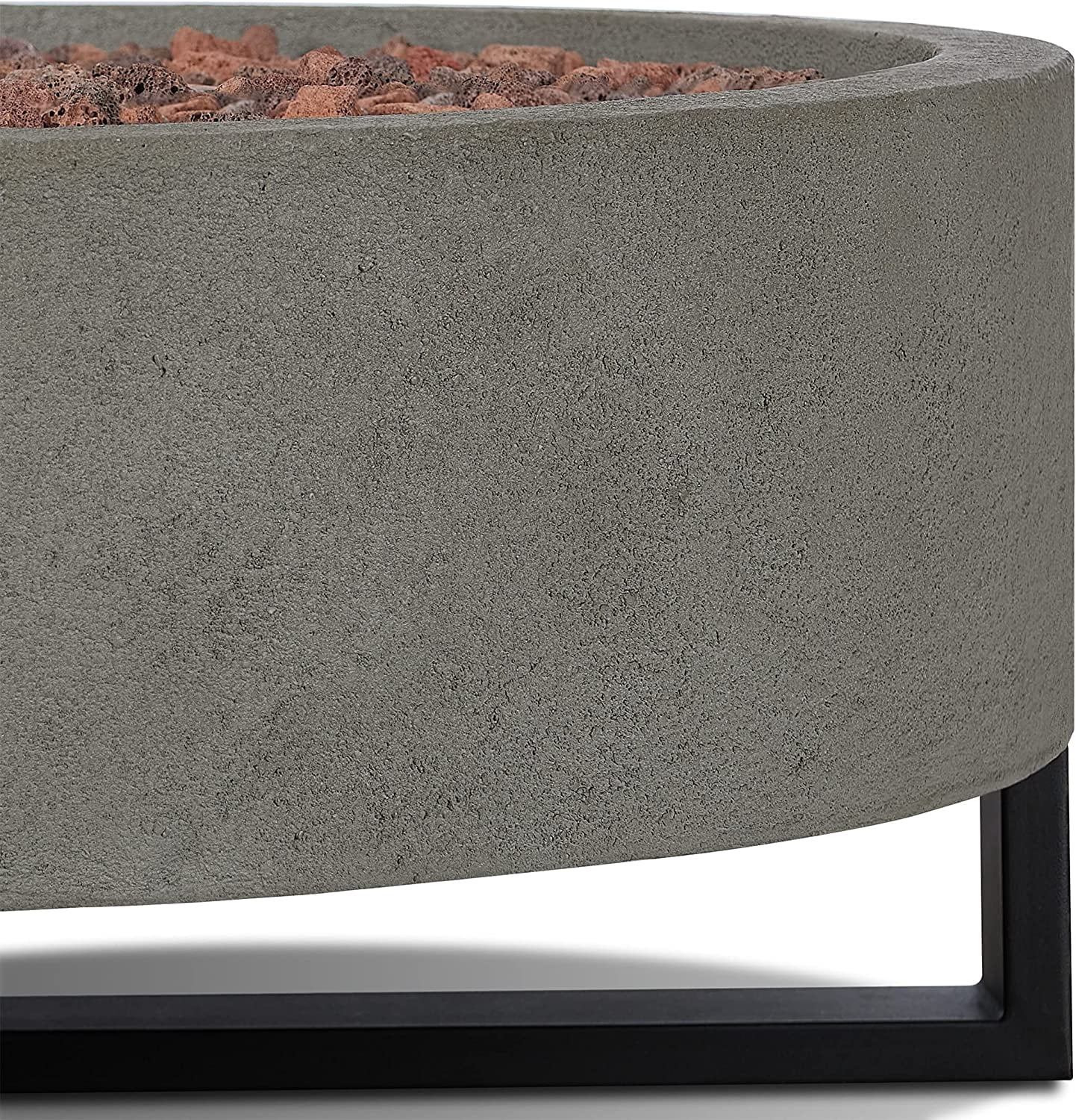 Real Flame Idledale 40" Round Concrete Propane Fire Pit in Glacier Gray