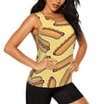 thumbnail image 2 of Xecao Hot Dogs print women's scoop neck, loose-fit workout tank tops for the gym., 2 of 9