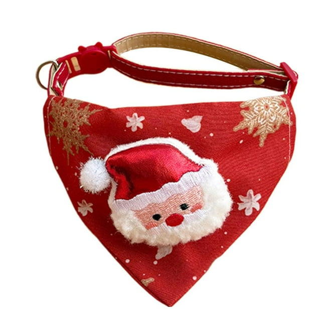 Foulard de Noël pour Animaux de Compagnie Collier Mignon Chats et Chiens Accessoires de Noël Bandana Triangle Réglable