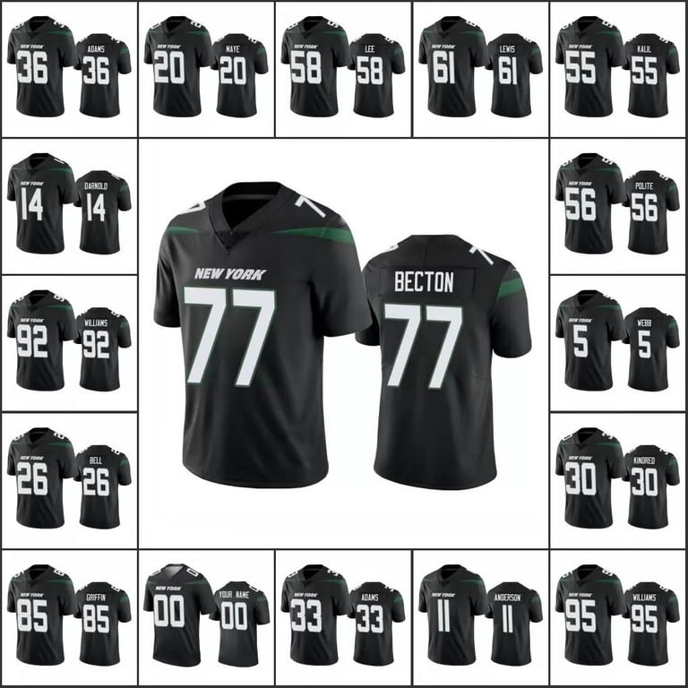 NFL_Jerseys 22C Jersey New York''Jets'' #33 Jamal Adams 77 Mekhi Becton 14  Sam Darnold''NFL''Women Custom Black Vapor Untouchable Limited Jersey 