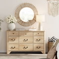 thumbnail image 3 of WAMPAT Modern 9-Drawer Farmhouse Dresser for Bedroom & Living Room - Oak Wood with Large Storage, Ideal as TV Stand or Organizer, 3 of 7