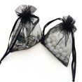 thumbnail image 4 of 100 bolsas de regalo de organza de 9 x 12 cm (3,6 x 4,8 pulgadas), bolsas con cordón para joyas, fiestas, bodas, regalos, bolsas de dulces (negro), 4 of 6