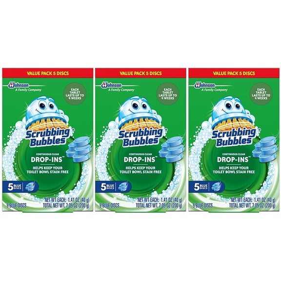 Scrubbing Bubbles Continuous Clean Drop-Ins Toilet Bowl Cleaners, 7.05 Ounce, 3 Pack