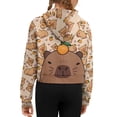thumbnail image 6 of Chririnla Funny Capybara Print Sporty Zip Up Lightweight Sweatshirt with Pocket Youth Girls Casual Pullover Athletic Zip Up Size 9-10 Orange, 6 of 7