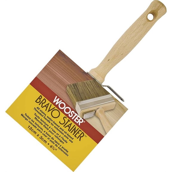 Wooster F5119 4-3/4" Bravo Stainer Bristle Polyester Stain Brush