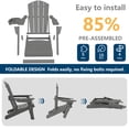 thumbnail image 2 of FOOWIN Chaises Adirondack Pliantes en HDPE, Ensemble de 2, Gris, 2 of 7