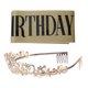 thumbnail image 5 of KAKOWELY Corona decorativa de cumpleaños con banda, kit de tiara de diamantes de imitación para fiesta, suministros para fiestas, 5 of 5