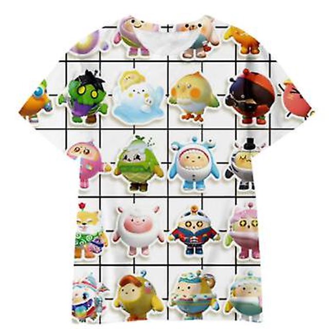 T-shirts Mode Garçons Filles Enfants Impression Dessin Animé Fête des Ufs Manches Courtes