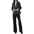 thumbnail image 2 of INSPIRE CHIC Women's Jacket Notched Lapel Double Breasted Padded Shoulder Blazer XL Dark Green, 2 of 6