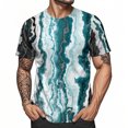 thumbnail image 2 of adaychics Graphic T Shirts for Men Marble Print Casual Crew Neck Tees Trendy Summer Tops Short Sleeve for Travel Commuting, 2 of 7