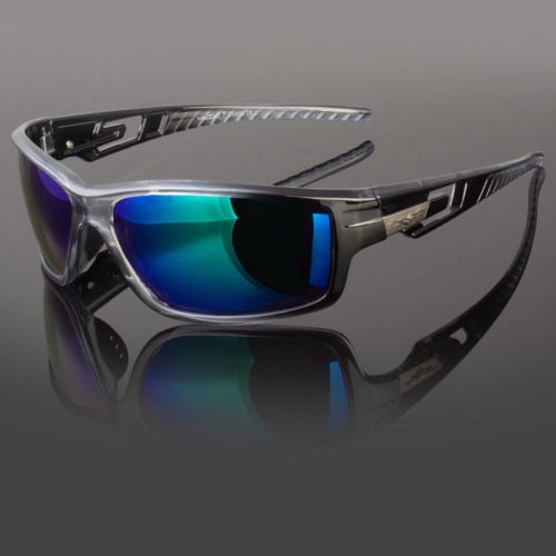New Unisex Sunglasses Sport Wrap Around Mirror Driving Eyewear Glasses Free Bag 