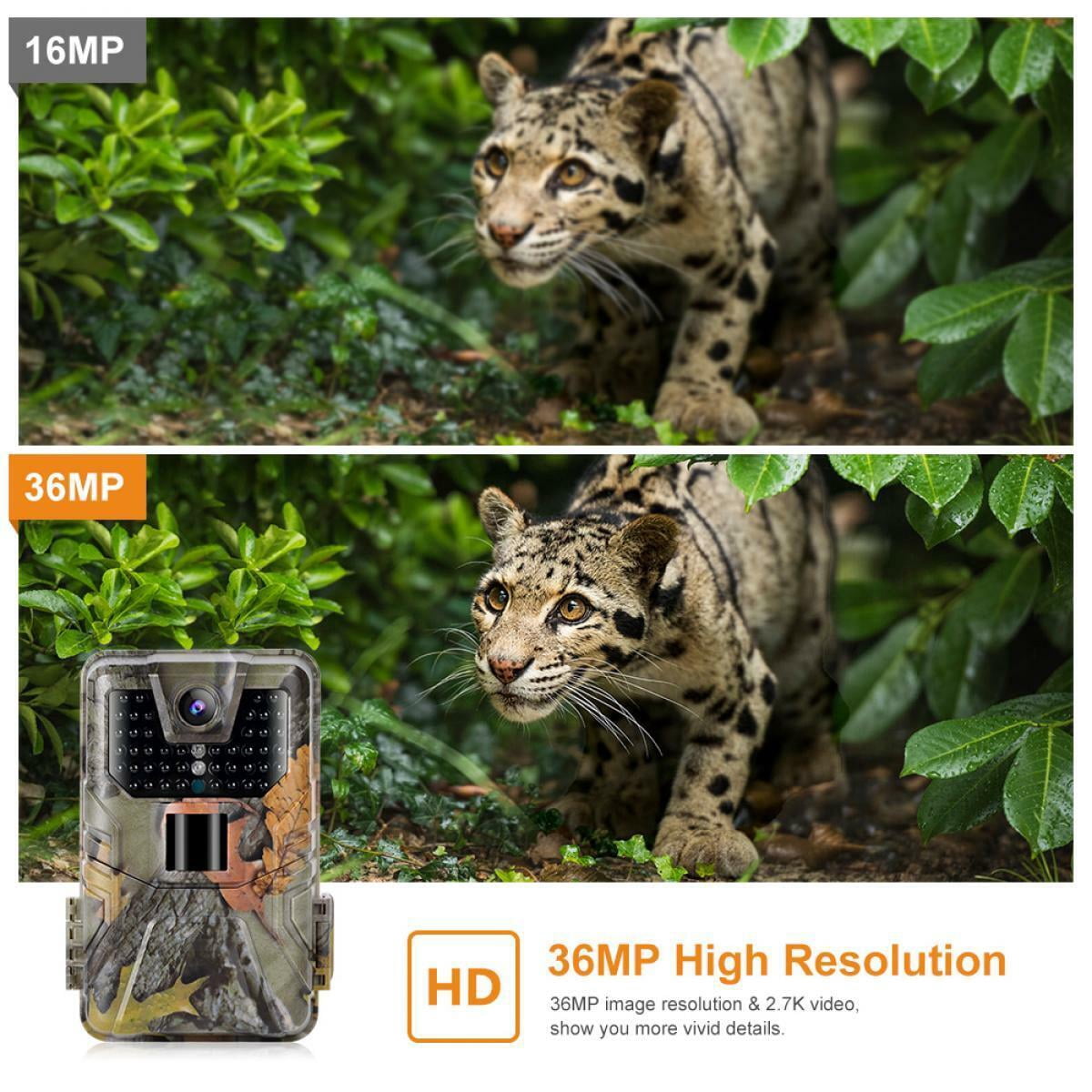 K&F Concept 0.3s Trigger Trail Camera 36MP HD HC-900A Outdoor Waterproof Hunting Night Vision