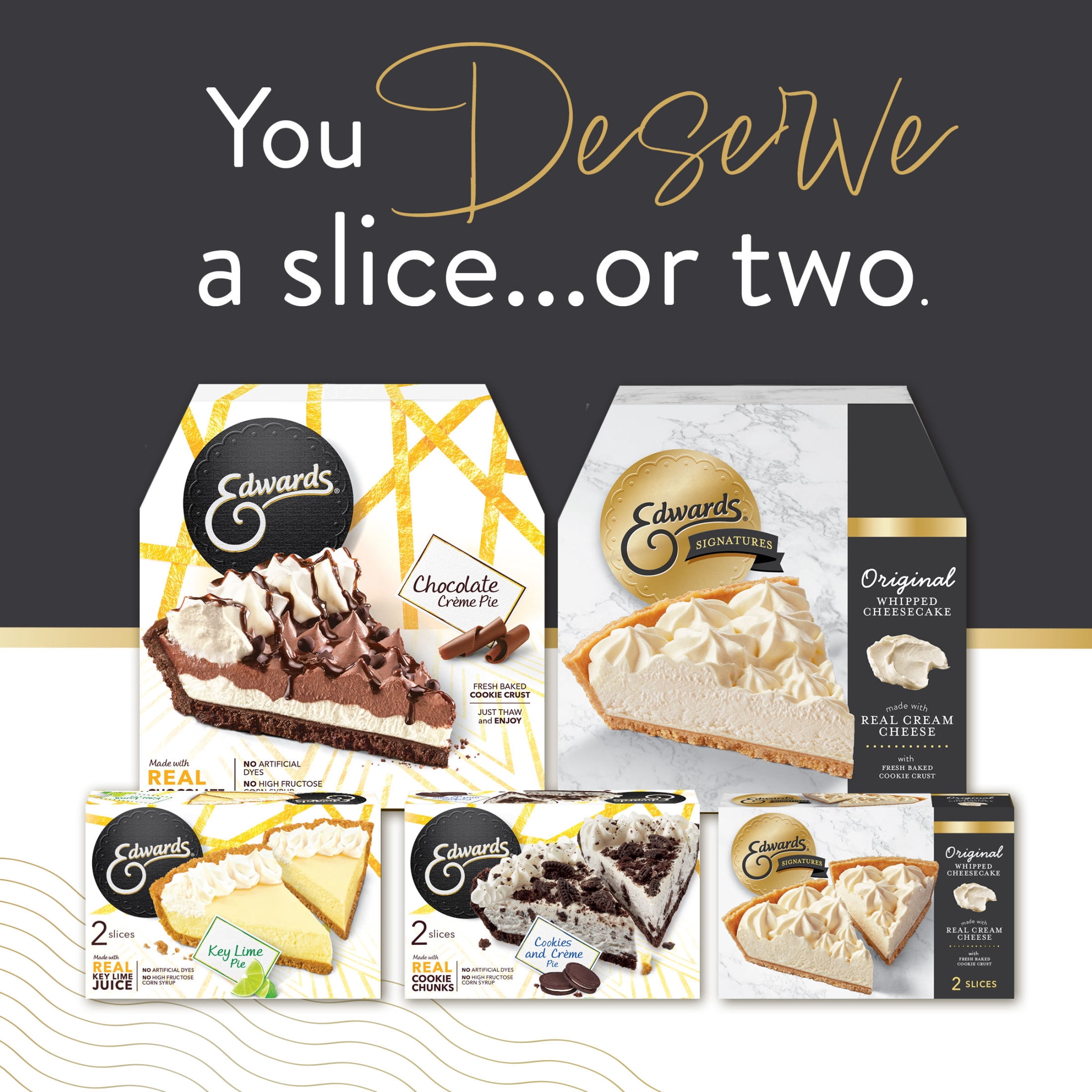 Edwards Premium Desserts Frozen Cookies and Crème Pie, 26.0 oz