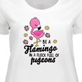 thumbnail image 4 of Inktastic Be a Flamingo in a Flock of Pigeons with Flowers Women's Plus Size T-Shirt, 4 of 5