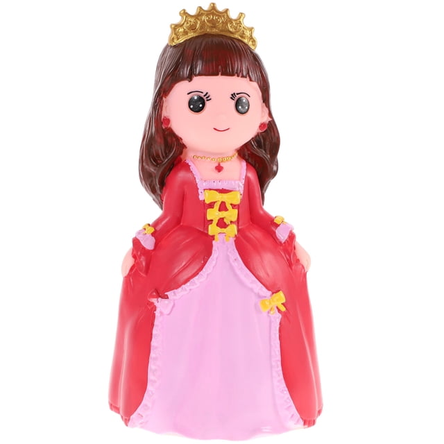 EeaseMX Preciosa olla de ahorro con forma de niña de dibujos animados, bonita alcancía, adorno de escritorio (rosa)